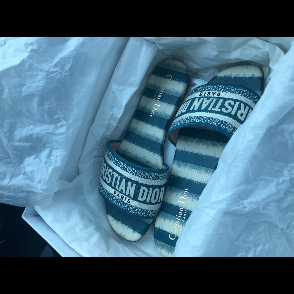 Dior Slippers, deep Ocean blue